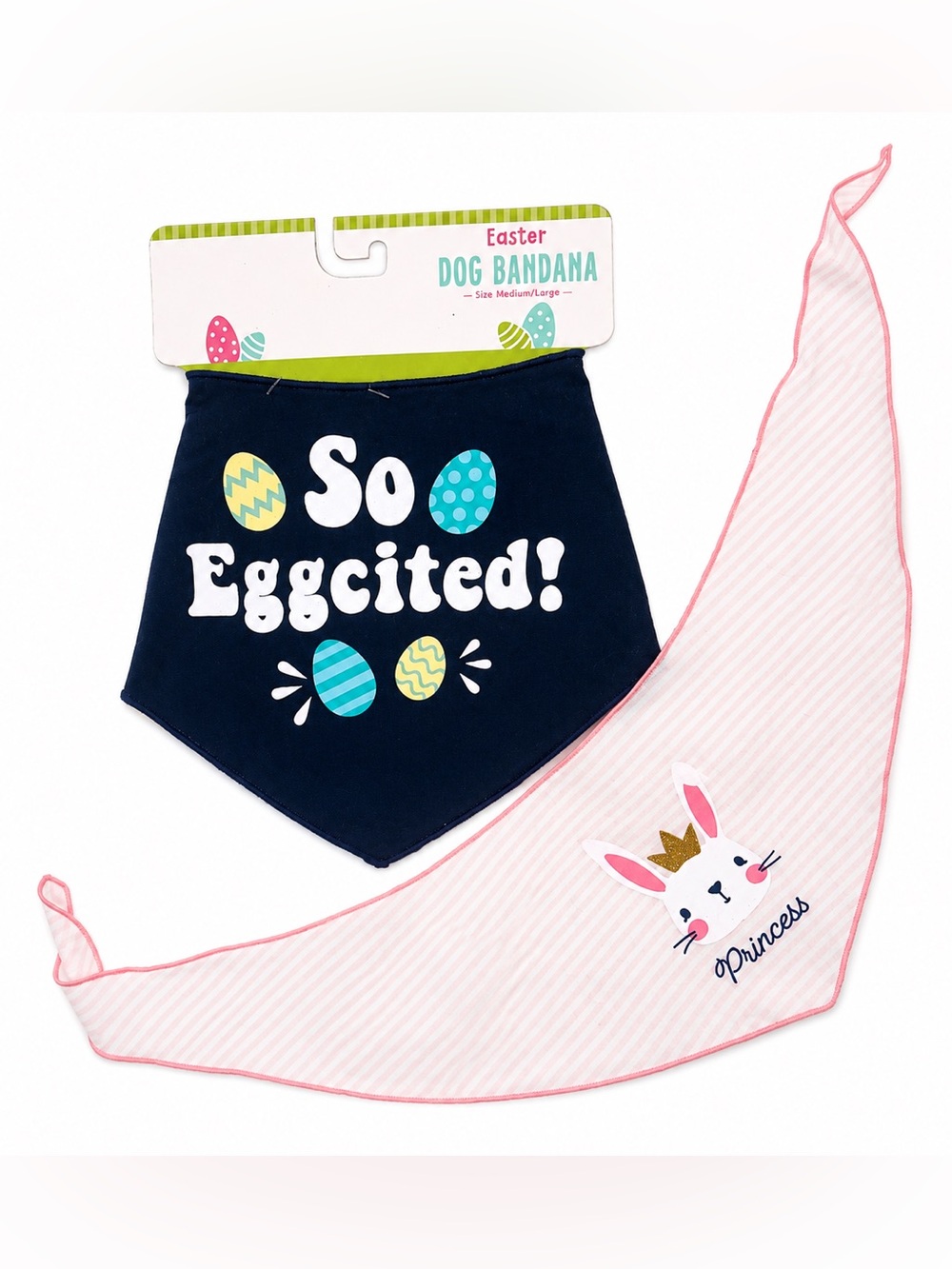 2 Easter Dog Bandanas So Eggcited NWT & Princess Bunny XS/Small M/L